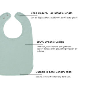 Bavaglini per Neonati con Bottoni a Pressione all'Ingrosso, 100% Cotone Biologico, Forma a U - Product Image 3