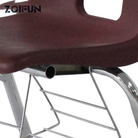 Chaise en plastique rigide respectueuse de l'environnement et table d'étude pour enfants avec finition chromée, ensemble chaise et table pour mobilier scolaire