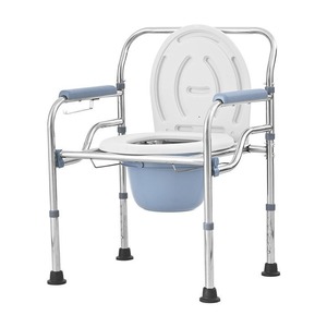 Silla de Inodoro Kanghujia de Acero Inoxidable Plegable con Reposabrazos para Personas Mayores y Embarazadas - Product Image 1