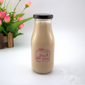 Botella de Vidrio para Leche de 330ml y 500ml, Botella de Vidrio para Té con Leche y Fruta, Venta al por Mayor con Tapa - Product Image 4