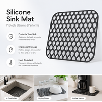 Tapis de protection pliable en silicone léger et écologique, motif nid d'abeille, antidérapant, facile à nettoyer, pour évier de cuisine, usage domestique et professionnel