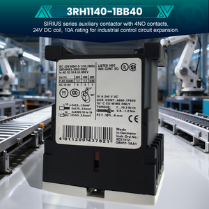 Contacteur relais de commande intermédiaire auxiliaire de signal à bornes à vis Siemens neuf d'origine 4 NO 24 V CC 3RH1140-1BB40 - Product Image 2