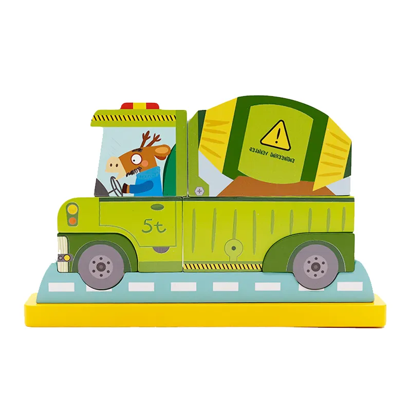 Amazon Best Seller 3D kamyon modeli DIY manyetizma blok bulmaca oyuncak ahşap Wrap Shrink Wrap çocuklar için