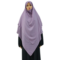 Grande taille, hijabs instantanés islamiques, mousseline de soie à deux couches, couleur unie, mode Khimar Eid Ramadan, femmes musulmanes, Niqab, hijab, écharpe de prière