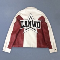 Veste de motard en cuir vintage avec logo personnalisé OEM, style Nascar, patchwork brodé, streetwear pour homme