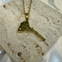 Vente en gros de collier pendentif de contour de carte d'Érythrée bijou africain bijoux de culture en acier inoxydable collier de charme de drapeau sans nickel