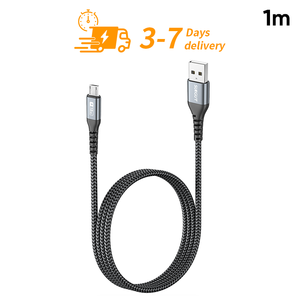 Câble de charge USB tressé en nylon SUNGUY certifié CE, prêt à être expédié, 1m, câble de données USB, charge rapide 18W pour téléphone et ordinateur portable - Product Image 1