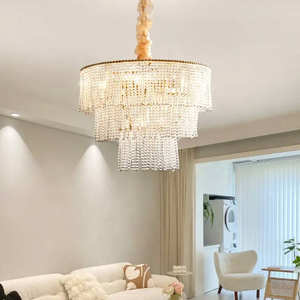 Raindrop Lámparas colgantes Sala de estar Dormitorio Montaje Techo Cuentas de cristal Candelabros lámpara - Product Image 5