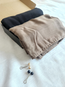 2 Pcs/ <strong>Gift</strong> Box Cotton Scarf Matching Muslim Plain Color Modal <strong>Hijab</strong> Rayon Cotton Shawls Box <strong>Set</strong> for Women - Product Image 4