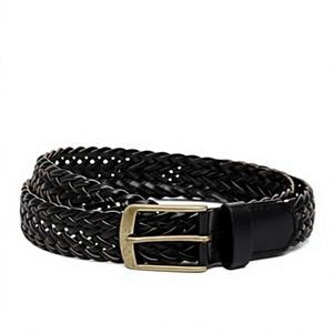 Hot Selling Vintage European Western Style Distressed Solid Leather Pin Belt Handcrafted Cow Hide Steel Square Skull Design - Product Image 5