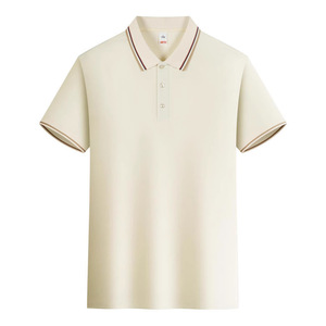 Polo Shirt Solid Color Polyester Fiber Contrast Trim Daily Wear Short Sleeve - Product Image 1