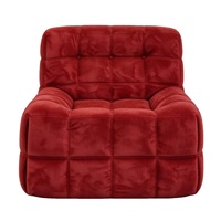 Fauteuil en velours côtelé matelassé en grille avec mousse haute densité, chaise de salon enveloppante, fauteuil d'appoint individuel