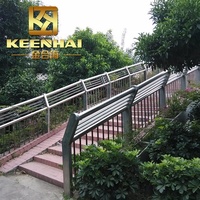 Rampe d'escalier extérieure moderne en acier inoxydable 304, préfabriquée, garde-corps métallique extérieur, rampes de porche, appartements, hauteur personnalisable