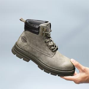 <span class=keywords><strong>Botas</strong></span> de herramientas para <span class=keywords><strong>hombre</strong></span>, <span class=keywords><strong>botas</strong></span> Martin, seguridad en el trabajo, senderismo, senderismo, exterior, cuero Chukka, parte superior alta, aumento de altura, algodón cálido - Product Image 3