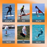 KUAYO GY1310 2100cm² Planche de Wing Foil Professionnelle Unisexe en Aluminium et Carbone Légère 4kg Haute Vitesse Durable Noire pour Surf