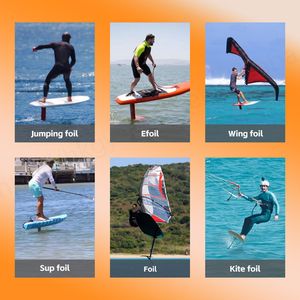 KUAYO GY1310 2100cm² Planche de surf professionnelle unisexe Dockstart en aluminium et carbone, aile de foil haute vitesse, durable, noire - Product Image 5