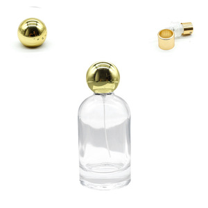 Flacon de parfum en verre blanc cristal de 30 ml avec bouchon à vis doré et clip, distributeur cosmétique rond de 50 ml - Product Image 1