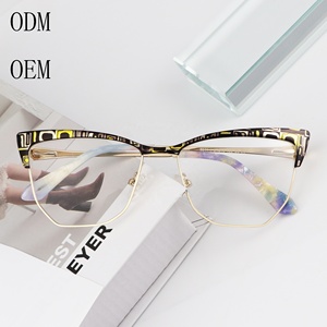 Kính quang học đầy màu sắc trung tính rõ ràng ống kính mắt mèo khung tiến bộ hiệu ứng thị giác cầu vồng gương máy tính Thời trang Kính - Product Image 4