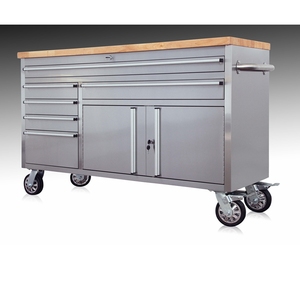 Banco da Lavoro per <span class=keywords><strong>Garage</strong></span> Resistente con 6 Cassetti, Armadietto Portautensili in Lamiera da 60 Pollici - Product Image 4