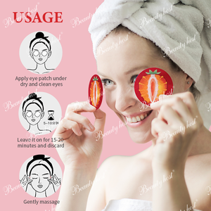 Oem/ODM nhãn hiệu riêng tươi Mặt nạ mắt trái cây dâu tây cam chanh cà chua dưa chuột chiết xuất lô hội miếng che mắt 7 cặp vòng tròn loại bỏ - Product Image 6
