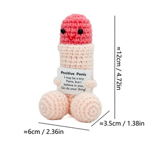 Jouets en peluche tricotés à la main en forme de pénis masculin, transfrontaliers, pour Halloween, amusants et pour le soutien émotionnel - Product Image 5