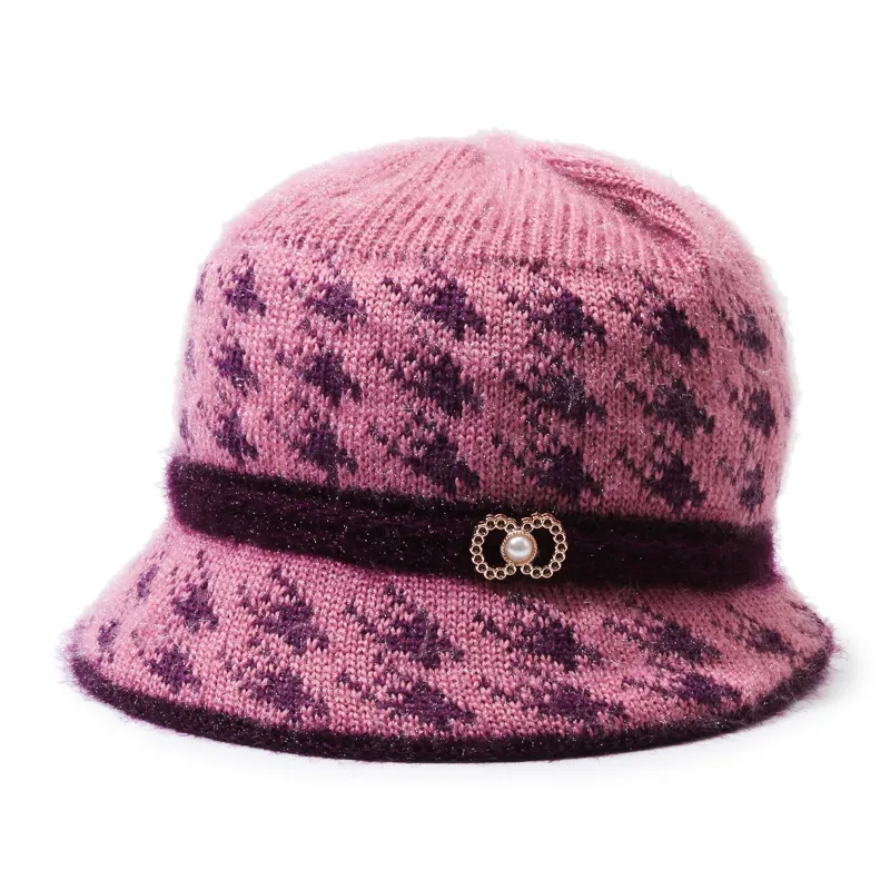 Cheap Beanie Custom Women Acrylic Knit brim Winter hat Visor Beanie Women Winter Hats