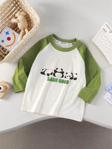 Nueva Camiseta de Manga Larga de Algodón para Niños, Absorbente de Humedad, con Estampado de Dibujos Animados a Rayas, Moderna, de una Sola Pieza - Product Image 2