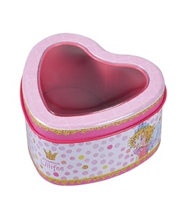OEM Factory Heart-Shaped Gift <strong>Tin</strong> Boxes PVC Window Lid Recyclable Food <strong>Tin</strong> Can <strong>Cake</strong> Stickers Pencil Chocolate <strong>Storage</strong> Square - Product Image 6
