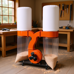 Colector de Polvo Doble de 3 HP, 1550 CFM, 36.9 Gal, con Bolsa de Filtro, para Taller de Carpintería - Product Image 2