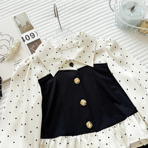 Completo Primaverile da Ragazza Nuovo 2026: Top in Poliestere a Pois Francese e Gonna Corta Plissettata - Abbigliamento Due Pezzi alla Moda per Drop Shipping - Product Image 4