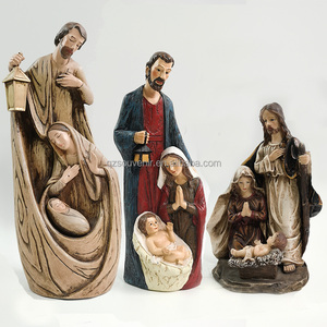 Elegante Scena della Natività di Natale con Angelo e Sacra Famiglia in Resina, Decorazione per la Casa, Regalo Religioso, Scena della Natività del Bambino Gesù - Product Image 5