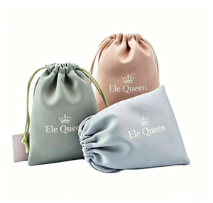 Luxury Satin Kraft Paper <b>String</b> <b>Bag</b> for Jewelry Customizable Logo Wedding Candy <b>Bag</b> for Necklace Display - Product Image 6