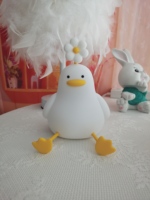 Lampe de chevet en silicone à LED avec fleur de canard moderne et mignonne Mini lampe de table à lumière douce pour chambre à coucher à commande tactile à piles à usage domestique