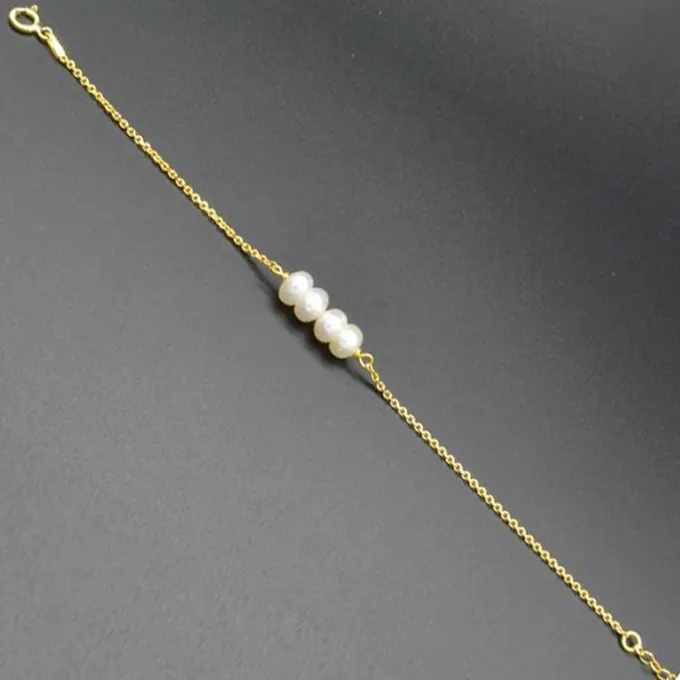 Freshwater Pearl gemstone bracelet 925 silver adjustable bangle