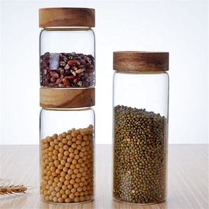Jarra <span class=keywords><strong>de</strong></span> vidrio hermético para cocina, tarro <span class=keywords><strong>de</strong></span> almacenamiento <span class=keywords><strong>de</strong></span> alimentos hecho a mano <span class=keywords><strong>de</strong></span> vidrio <span class=keywords><strong>de</strong></span> borosilicato con tapa <span class=keywords><strong>de</strong></span> madera <span class=keywords><strong>de</strong></span> <span class=keywords><strong>Acacia</strong></span> - Product Image 6