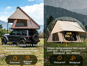 Auvent latéral pliable pour toit <span class=keywords><strong>de</strong></span> voiture - Camping en plein air, ouverture automatique quatre saisons, structure en acier inoxydable, coque en polyester - Product Image 4