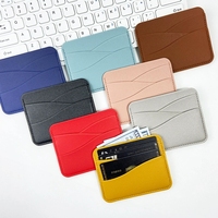 Dompet tempat kartu banyak Slot kartu kustom pelindung kartu kapasitas besar kulit PU tempat kartu untuk pria dan wanita