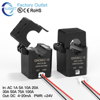 Sensor de Corriente Tipo Abrazadera QNDBK2-24 CA 50A 100A 200A 250A 300A 400A 4-20mA Transformador de Corriente de Tipo Abierto con Núcleo Dividido y Salida de 4-20mA