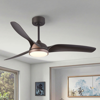 Ventilateur de plafond LED moderne avec télécommande Fonctions inversées vers l'avant pour l'éclairage domestique à la mode du salon
