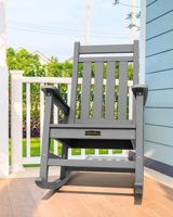 Fauteuil à bascule en HDPE, best-seller d'usine, idéal pour les patios, les jardins et les espaces extérieurs, chaise à bascule imperméable pour véranda