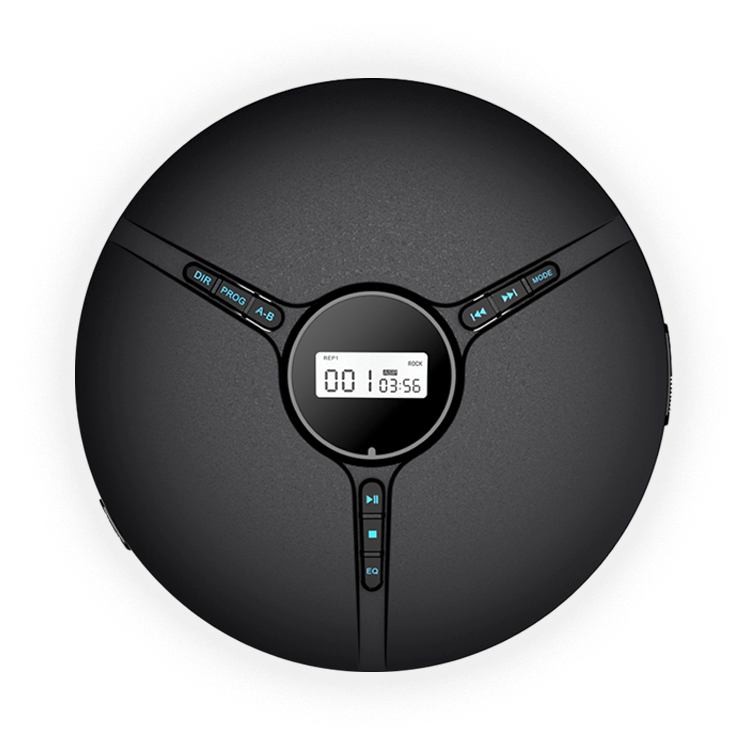 Портативный мини-CD-плеер с разъемом для наушников и USB-разъемом, музыкальный диск для компакт-дисков с ЖК-дисплеем, черный цвет