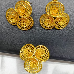 Altın suudi arapça takı seti hint altın kolye küpe kararmaz ücretsiz tıknaz dört adet altın seti - Product Image 5