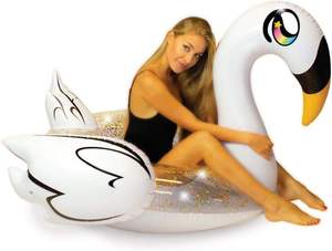 Bouée gonflable géante en PVC en forme de cygne scintillant pour adultes - Product Image 4