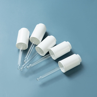 Bouchon de sécurité enfant EU-Beauty 18/410 à pression manuelle, compte-gouttes en plastique avec tête en silicone blanc, pipette en plastique