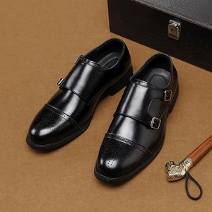 Chaussures de moine modernes de créateur pour hommes en cuir PU haut de gamme, d'inspiration coréenne, à double boucle, pour les déplacements professionnels et les occasions formelles - Product Image 4