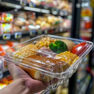 Blister Delicatessen PET Chinois Fast Food Jetable Transparent En Plastique Snack À Emporter Boîte Delicatessen <span class=keywords><strong>Plateau</strong></span> PET Boîte À Lunch - Product Image 3