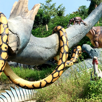 Serpent animatronique en silicone et métal, modèle réaliste grandeur nature de boa pour la décoration de parcs à thème jungle
