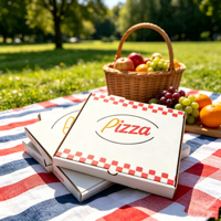 SP3873 Vente chaude, grande boîte à pizza en carton ondulé personnalisée, écologique et recyclable