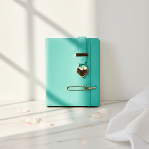 Carnet <span class=keywords><strong>de</strong></span> notes <span class=keywords><strong>de</strong></span> bureau personnalisé en PU avec fermoir cœur, design coréen B6 mignon, gaufrage doré - Product Image 3