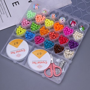 Kit de Cuentas de Vidrio Crystal Tec para Manualidades - Juego de Cuentas Multicolor de 0.7mm para Hacer Joyería con Herramientas y Accesorios - Product Image 1